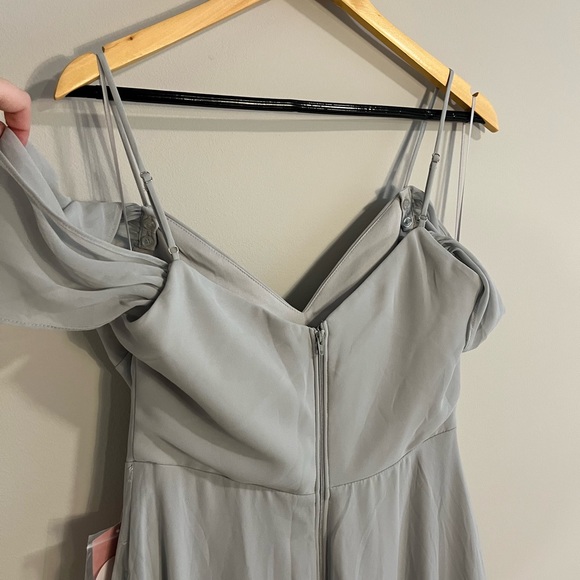 *NWT* Birdy Grey Devin Convertible Dress With Slit in Chiffon Dove Gray M - Picture 10 of 13